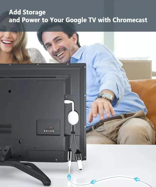 Alt view image 2 of 7 - USB C OTG Adapter with Power USB C to USB Female with 60W PD Charging OTG Adapter for S21/S20/S20+/Note 10+ iPad Pro Google Chromecast with Google TV Android LG V40 30 XPS-2 Pack