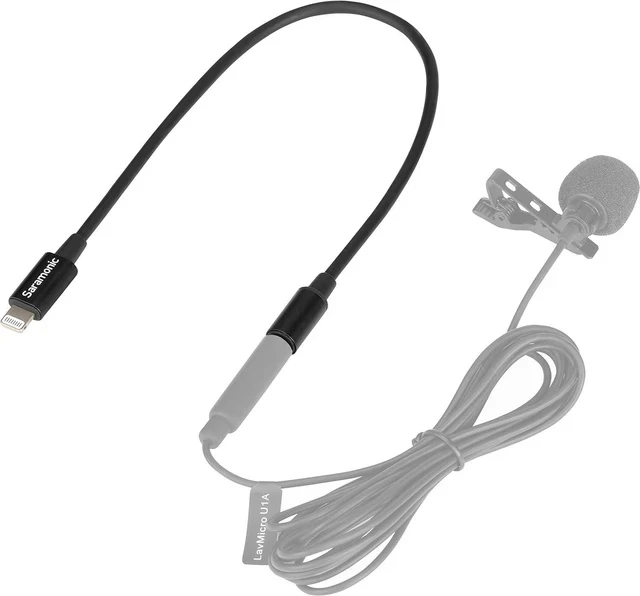 Alt view image 3 of 5 - 3.5mm TRS Male to Lightning Connector Microphone & Audio Adapter Cable 9 (22.86cm) (SR-C2000) black