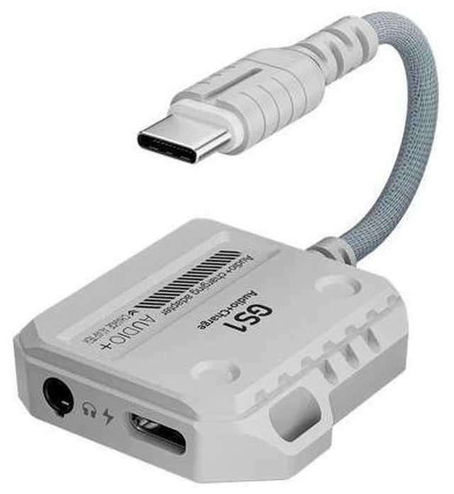 Alt view image 2 of 7 - 2-in-1 Jack Adapter USB-C to 3.5mm Headphone Jack Adapter Type C to Audio Cable Hi-Res 60W Fast Charge Adapter