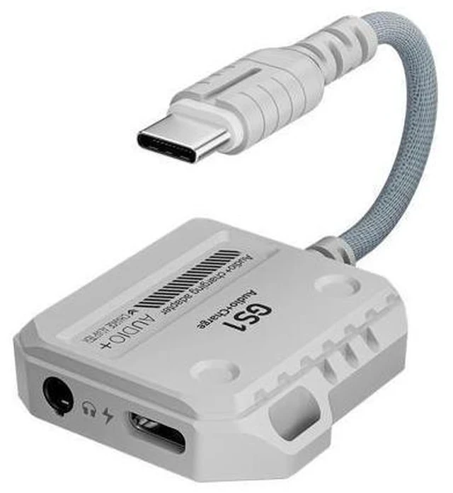 Alt view image 7 of 7 - 2-in-1 Jack Adapter USB-C to 3.5mm Headphone Jack Adapter Type C to Audio Cable Hi-Res 60W Fast Charge Adapter