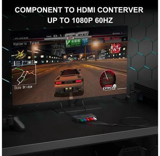 Alt view image 2 of 7 - Component to HDMI Converter YPbPr RGB + R/L Audio to HDMI v1.3 Converter Adapter Support 1080P 2 Channel LPCM for HDTV PS2 PS3 HDVD Player Wii Xbox