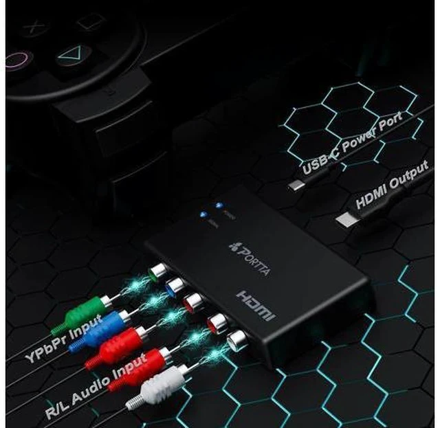 Alt view image 3 of 7 - Component to HDMI Converter YPbPr RGB + R/L Audio to HDMI v1.3 Converter Adapter Support 1080P 2 Channel LPCM for HDTV PS2 PS3 HDVD Player Wii Xbox