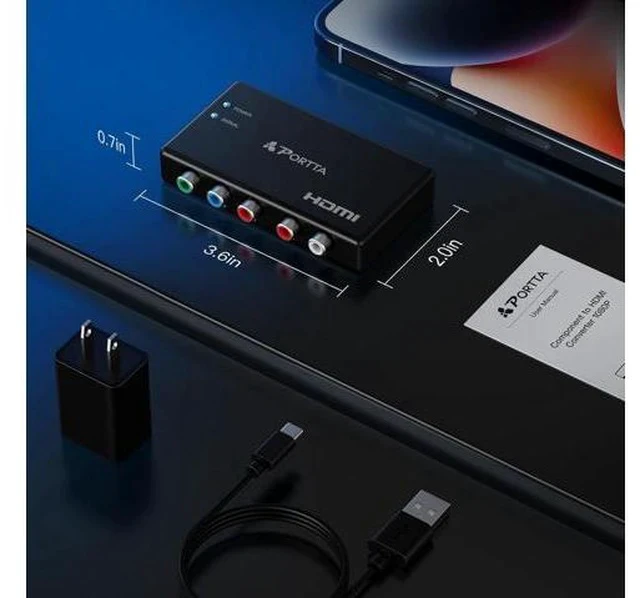 Alt view image 7 of 7 - Component to HDMI Converter YPbPr RGB + R/L Audio to HDMI v1.3 Converter Adapter Support 1080P 2 Channel LPCM for HDTV PS2 PS3 HDVD Player Wii Xbox