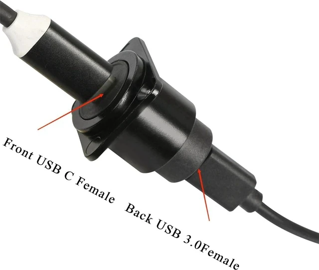 Alt view image 5 of 6 - D-Type Panel Mount Coupler USB C to USB A Female Panel Fixed Pass Through Module Converter USB 3.0 to Type C Data Transmission Adapter for Audio Video Network Industrial Equipment