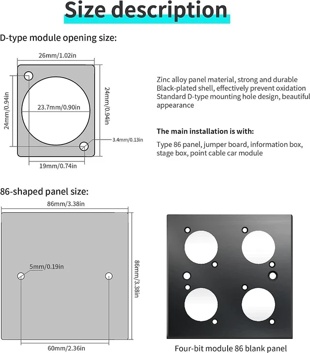 Alt view image 3 of 6 - D-Type Panel Mount Coupler USB C to USB A Female Panel Fixed Pass Through Module Converter USB 3.0 to Type C Data Transmission Adapter for Audio Video Network Industrial Equipment
