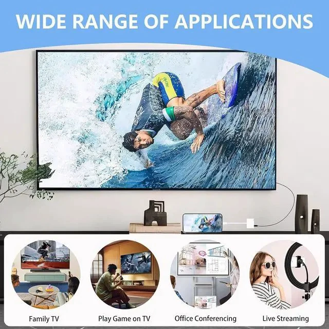 Alt view image 5 of 7 - USB C to HDMI for TV 4K@60Hz Type C to HDMI Adapter with Charging Port iPhone to Hdmi to USB C Adapter Compatible for iPhone 16/15 Series/iPad Pro/Galaxy/MacBook Pro to HDTV Projector