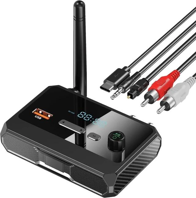 Main image of Bluetooth 5.3 Receiver for Home Stereo RCA Bluetooth Adapter Low Latency & HD Music Audio Support Optical AUX 3.5mm RCA Receiver Adapter for Speakers Music Streaming Stereo System