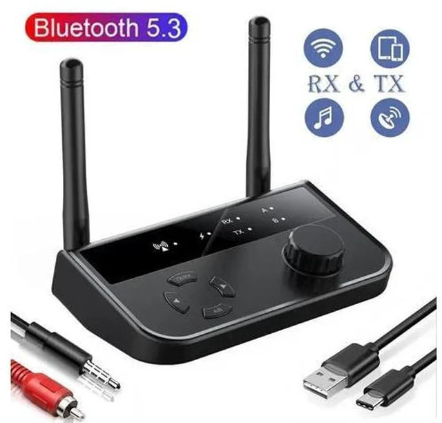 Alt view image 2 of 6 - 2 in 1 5.3 Audio Receiver Transmitter 3.5mm Aux Jack RCA Stereo Music Wireless Adapter Dongle for TV Car PC Headphones
