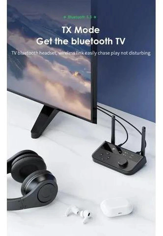 Alt view image 3 of 6 - 2 in 1 5.3 Audio Receiver Transmitter 3.5mm Aux Jack RCA Stereo Music Wireless Adapter Dongle for TV Car PC Headphones