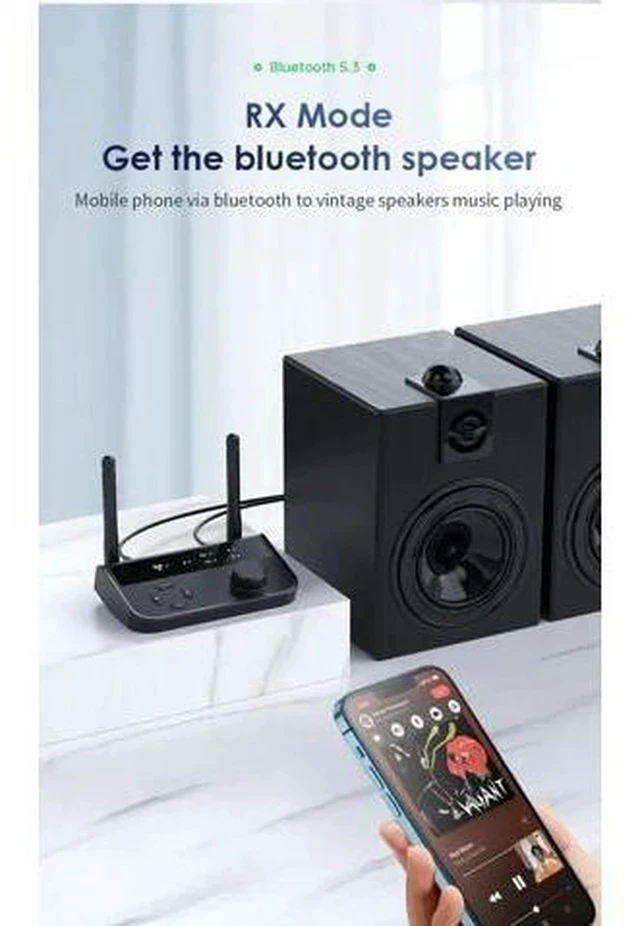 Alt view image 4 of 6 - 2 in 1 5.3 Audio Receiver Transmitter 3.5mm Aux Jack RCA Stereo Music Wireless Adapter Dongle for TV Car PC Headphones