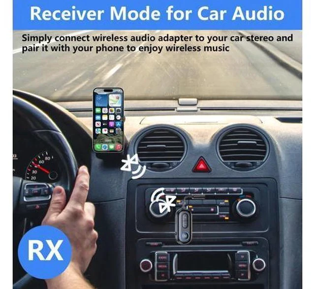 Alt view image 5 of 7 - Bluetooth 5.4 Transmitter Receiver - 2-in-1 Bluetooth Wireless Audio Transmitter for Headphones or BT Devices - 3.5mm Audio Jack Adapter for TV, Airplane, Car, PC, Gym Equipment, Switch