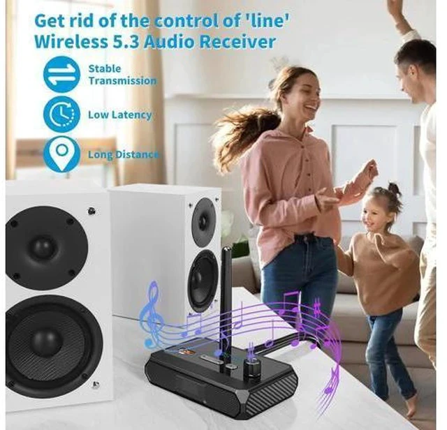 Alt view image 3 of 7 - Bluetooth 5.3 Receiver for Home Stereo RCA Bluetooth Adapter Low Latency & HD Music Audio Support Optical AUX 3.5mm RCA Receiver Adapter for Speakers Music Streaming Stereo System