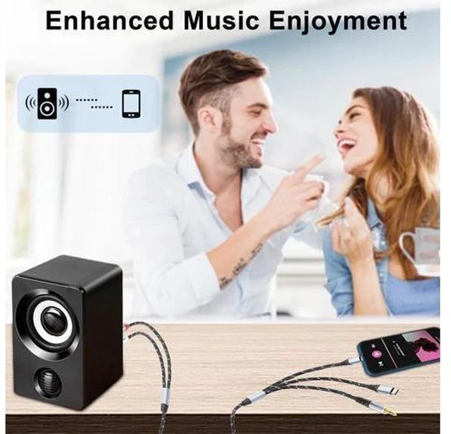 Alt view image 4 of 7 - 3.5mm to RCA Cable Lightning to RCA Male to Aux Audio Adapter HiFi Sound Headphone Jack Adapter (3 in 1 Audio Cable) Connector for iPhone/iPad Speaker MP3 Tablet HDTV(6FT)