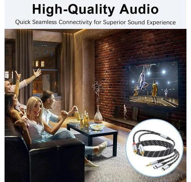 Alt view image 5 of 7 - 3.5mm to RCA Cable Lightning to RCA Male to Aux Audio Adapter HiFi Sound Headphone Jack Adapter (3 in 1 Audio Cable) Connector for iPhone/iPad Speaker MP3 Tablet HDTV(6FT)