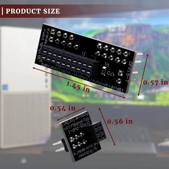 Alt view image 2 of 7 - Front Panel Header Adapter Compatible with Optiplex 7010 9010 7020 9020 Precision T1650 T1700 Motherboards DT and MT Mid Tower Desktops Audio Video Connectors Adapters Accessories