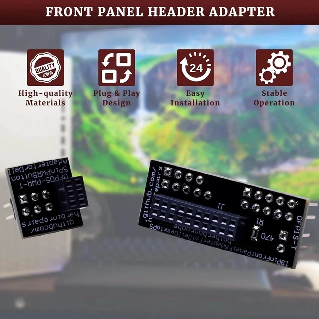 Alt view image 4 of 7 - Front Panel Header Adapter Compatible with Optiplex 7010 9010 7020 9020 Precision T1650 T1700 Motherboards DT and MT Mid Tower Desktops Audio Video Connectors Adapters Accessories