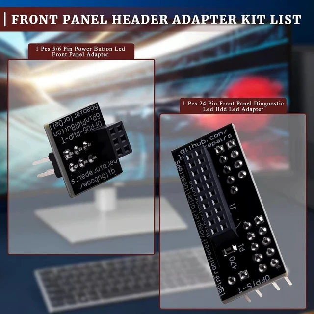 Alt view image 6 of 7 - Front Panel Header Adapter Compatible with Optiplex 7010 9010 7020 9020 Precision T1650 T1700 Motherboards DT and MT Mid Tower Desktops Audio Video Connectors Adapters Accessories