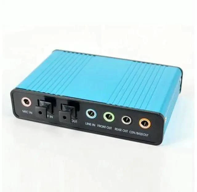 Alt view image 3 of 6 - USB External Sound Card 5.1 Channels Audio Adapter with Mic Line in Out for PC Laptop Speaker
