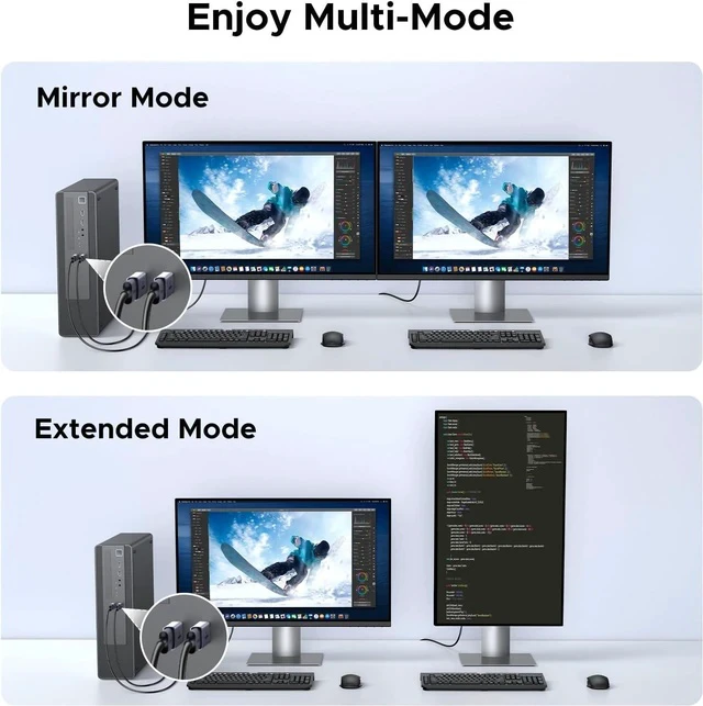 Alt view image 7 of 7 - 4K DisplayPort to HDMI 2-Pack Adapter Unidirectional Display Port 1.2 to HDMI 1.4 Male to Female Converter Aluminum Adapter Compatible with Desktop Laptop Monitor HDTV AMD NVIDIA