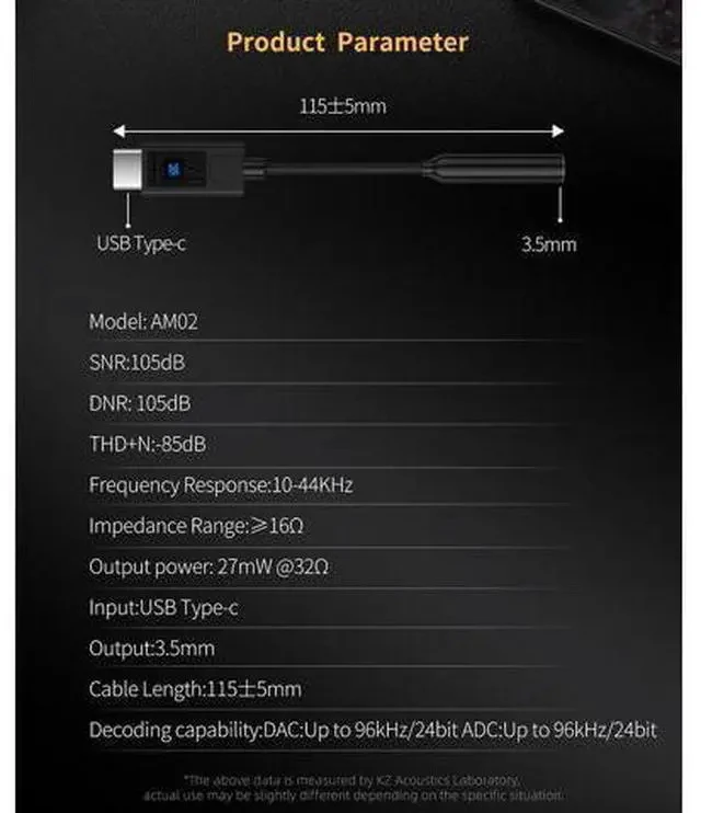 Alt view image 6 of 6 - Type-C 3.5mm Adapter for Laptop Mobile Phone Professional Grade Sound Adjustment Function Portable Digital Decoding Headphone