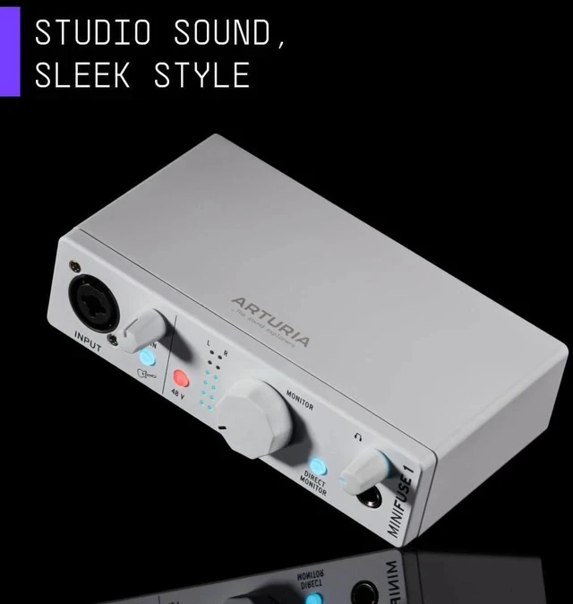 Alt view image 5 of 6 - MiniFuse 1 - Compact USB Audio Interface with Creative Software for Recording, Production, Podcasting, Guitar - White | USB-C 1x Combo Xlr and ¼ Input, 48V Phantom, Headphone and Stereo Outs, Loopbac