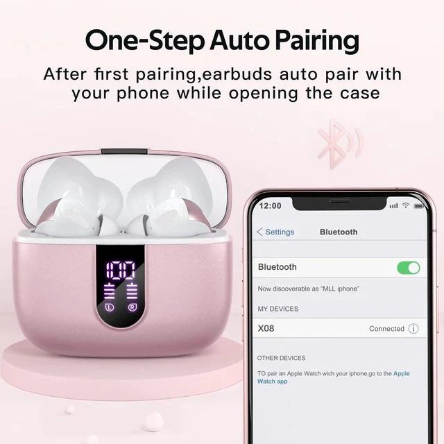 Alt view image 19 of 20 - Bluetooth Headphones True Wireless Earbuds 60H Playback LED Power Display Earphones with Wireless Charging Case IPX5 Waterproof in-Ear Ear buds with Mic for TV Smart Phone Laptop Computer Sports