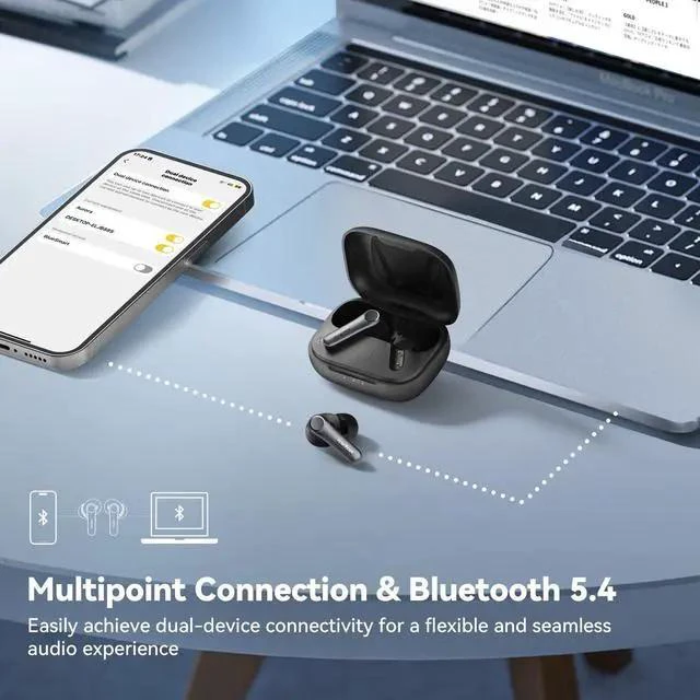 Alt view image 7 of 7 - Air Pro 4 Adaptive Hybrid Noise Canceling Wireless Earbuds, Qualcomm Snapdragon Sound, aptX Lossless, 6 Mics AI CVC 8.0 Call, LDAC Hi-Res Audio, 52H Playtime, Bluetooth 5.4, in-Ear Detection