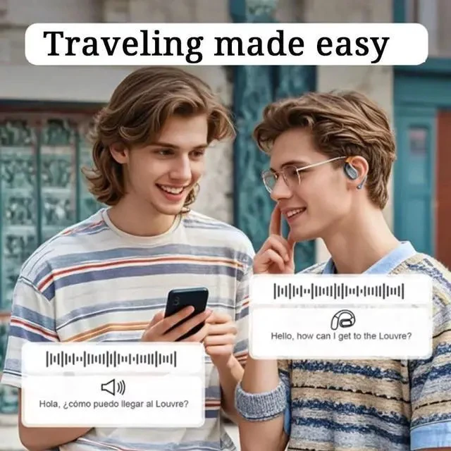 Alt view image 4 of 7 - Aviorra Ai Translator Earbuds, Verbabuds Ai Translator Earbuds Real Time, Earbud Translator in Real Time, Multi-Language Smart Translation Bluetooth Headset, 144 Ai Language Translator (White)