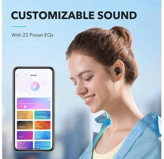 Alt view image 2 of 7 - by A20i True Wireless Earbuds Bluetooth 5.3 App Customized Sound 28H Long Playtime Water-Resistant 2 Mics for AI Clear Calls Single Earbud Mode