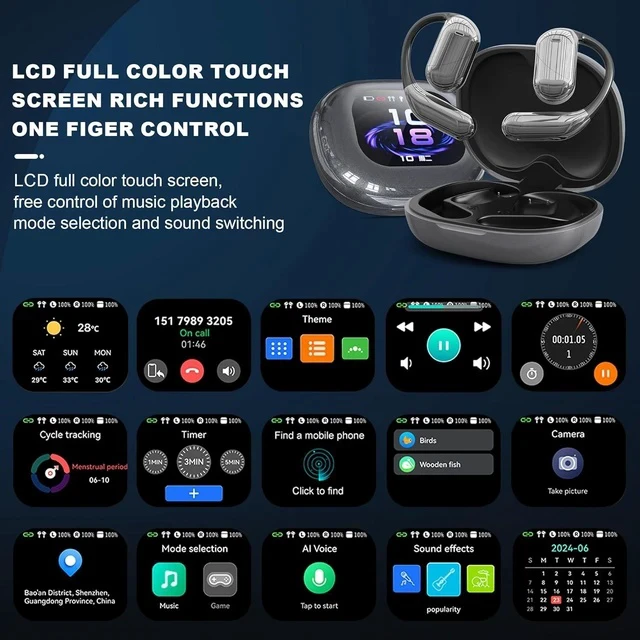 Alt view image 4 of 7 - AI Real-Time Translation Earbuds,Wireless Earbuds,144 Languages Ear Buds,Two-Way Translator Earbuds, Ear pods Wireless,HD Sound Bluetooth Translating Earbuds for Travel, Business,Learning (Blue B)