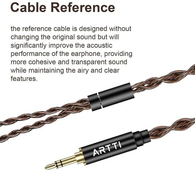 Alt view image 2 of 7 - A1 Upgraded 4 Core Monocrystalline Copper Detachable Earphone Cable IEM Cable in-Ear Headphone Audio Cable (2pin-0.78mm 3.5mm)