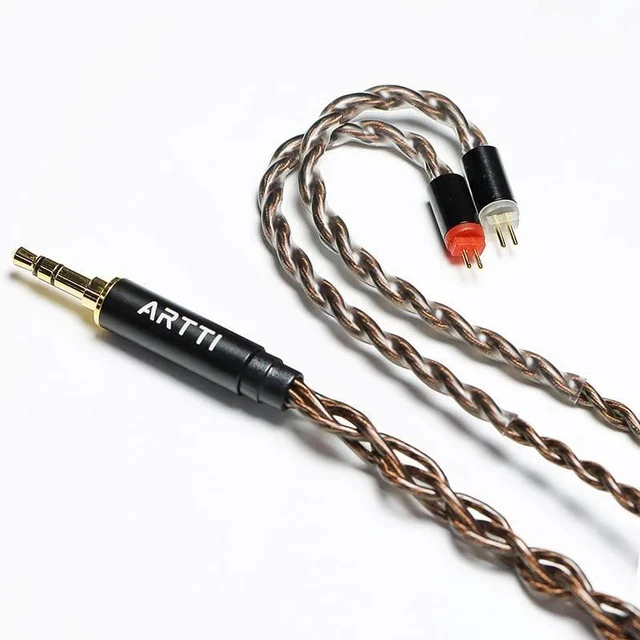 Alt view image 7 of 7 - A1 Upgraded 4 Core Monocrystalline Copper Detachable Earphone Cable IEM Cable in-Ear Headphone Audio Cable (2pin-0.78mm 3.5mm)