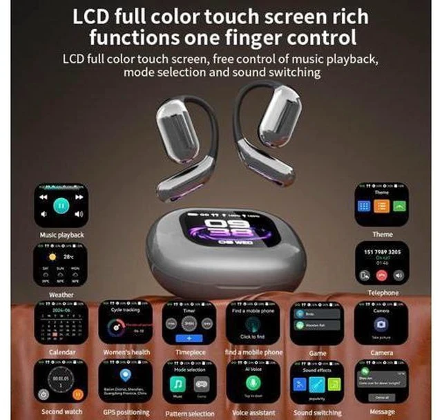 Alt view image 4 of 5 - AI Real-Time Translation Earbuds,Wireless Earbuds,144 Languages Ear Buds,Two-Way Translator Earbuds, Ear pods Wireless,HD Sound Bluetooth Translating Earbuds for Travel, Business,Learning (Black B)