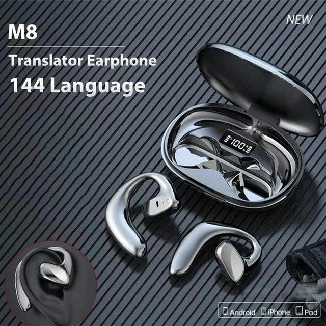 Alt view image 2 of 7 - Flegobey Translator Earbuds,Flegobey Ear Buds,Wireless Bluetooth 3in1 Language Translator Earbuds Real Time Translation Device for iOS and Android 144 Languages and Accents (Black)