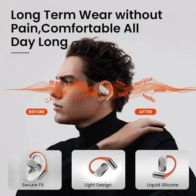 Alt view image 3 of 7 - AI Translation Earbuds Real Time, 144 Languages 2-Way Translation, 4 in 1 Language Translator Earbuds 0.5s Response/98% Accuracy, Wireless Bluetooth 5.4, AI Translating Earbuds for iPhone and Android