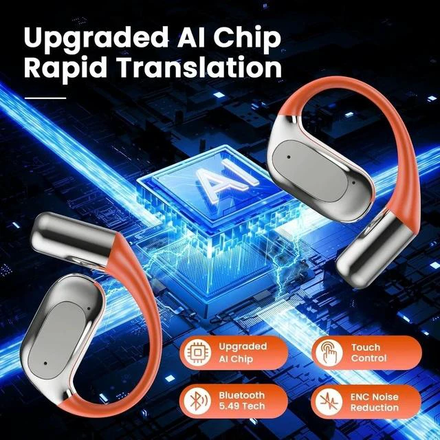 Alt view image 2 of 7 - AI Translation Earbuds Real Time, 144 Languages 2-Way Translation, 4 in 1 Language Translator Earbuds 0.5s Response/98% Accuracy, Wireless Bluetooth 5.4, AI Translating Earbuds for iPhone and Android