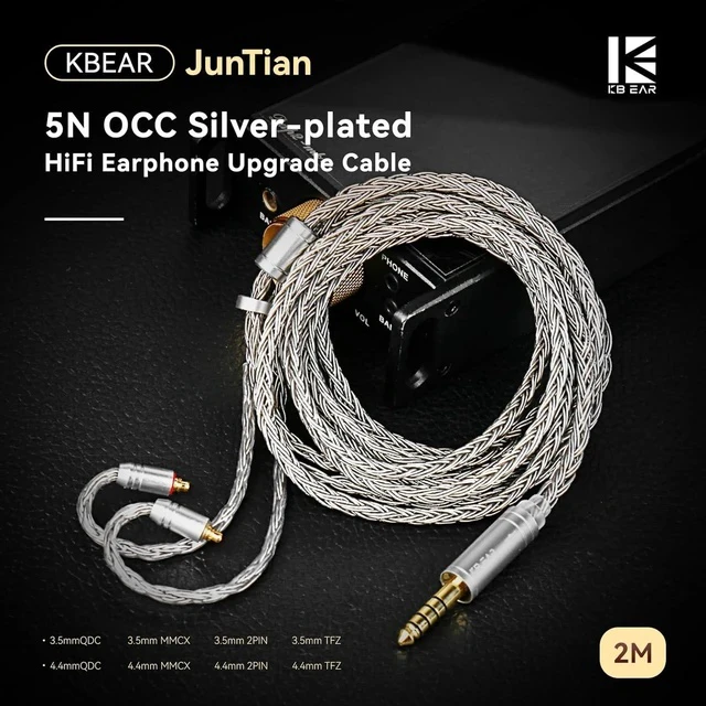 Alt view image 3 of 7 - 2M Long MMCX in Ear Monitor Cable KBEAR ST24 Plus IEM Earphones Cable 16 Core 5N OCC Silver-Plated Headphone Extension Cords for Shure SE215 SE215 pro SE846 SE315 SE425 SE535 (MMCX 3.5mm Plug)
