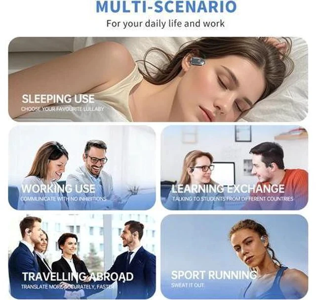 Alt view image 6 of 7 - Peachloft Translator, Peachloft Earbuds, Multi Language Translator Earbuds, Ear Buds That Translate Languages, Two Way Translator Ear Buds Device in Real Time for iOS & Android (Black)