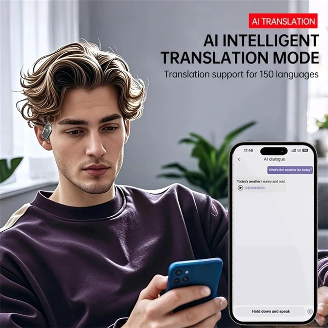 Alt view image 5 of 7 - Peachloft Translator, Peachloft Earbuds, Multi Language Translator Earbuds, Ear Buds That Translate Languages, Two Way Translator Ear Buds Device in Real Time for iOS & Android (Black)