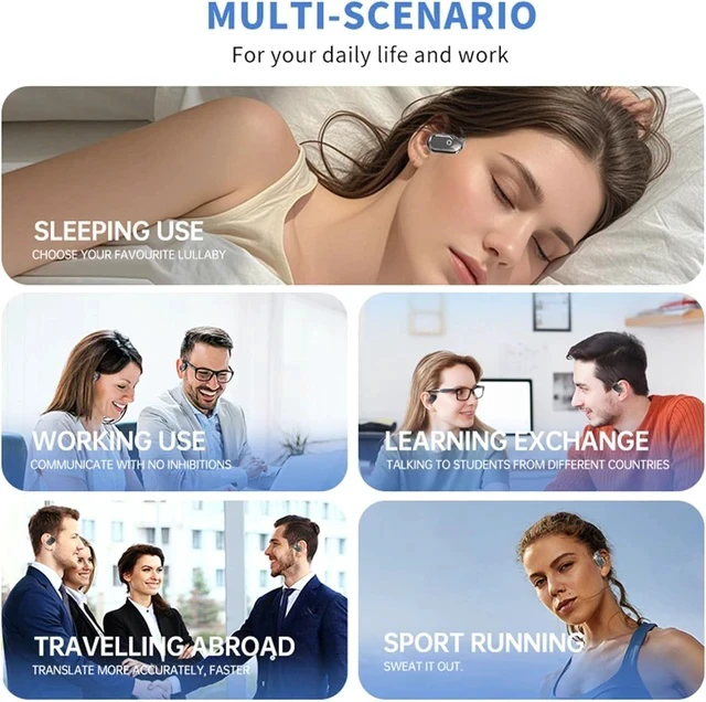 Alt view image 6 of 7 - Peachloft Translator, Peachloft Earbuds, Multi Language Translator Earbuds, Ear Buds That Translate Languages, Two Way Translator Ear Buds Device in Real Time for iOS & Android (Black)