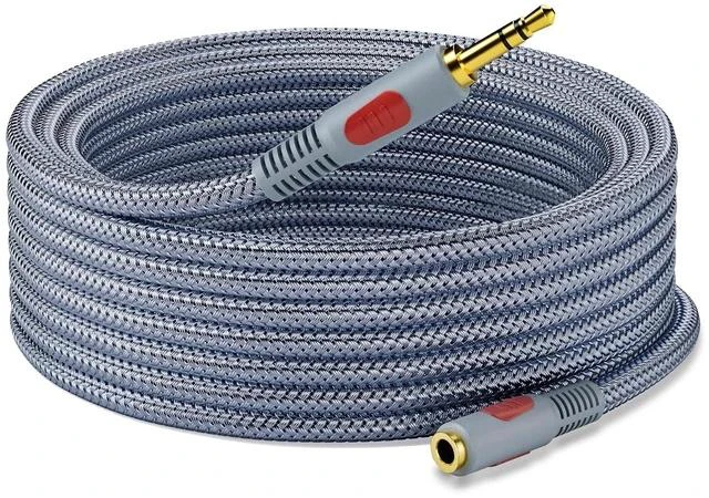 Main image of Headphone Extension Cable 50 ft Double Shielded 3.5mm Male to Female Extension Cable AUX Stereo Audio Extension Cord Braided 1/8 Long 3.5mm Extension Cord
