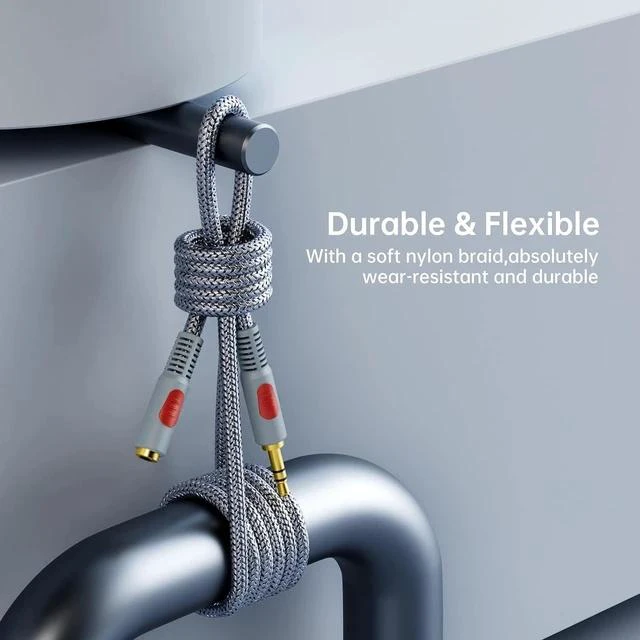 Alt view image 5 of 7 - Headphone Extension Cable 50 ft Double Shielded 3.5mm Male to Female Extension Cable AUX Stereo Audio Extension Cord Braided 1/8 Long 3.5mm Extension Cord