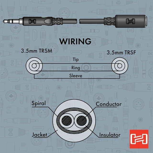 Alt view image 5 of 7 - MHE-125 3.5 mm TRS to 3.5 mm TRS Headphone Extension Cable 5 Feet