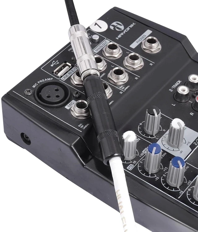 Alt view image 3 of 7 - 15FT Right Angle 1/4 TRS Stereo Male to Female Audio Extension Cord 6.35MM TRS Male to Female Stereo Headphone Guitar Extension Cable Cord for Amplifiers Headphone
