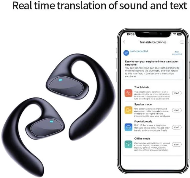 Alt view image 4 of 7 - Flegobey Translator Earbuds, Fleglobey Translation Earbuds, Openair Max Ai Headphones Translator, 3 in 1 Language Flegobey Translation Ear Buds Real Time Translation Device (Black)
