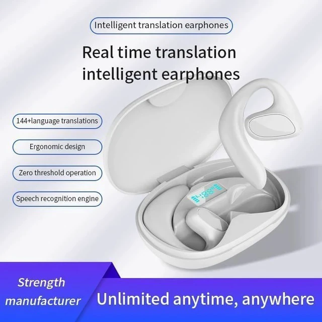Alt view image 5 of 7 - Flegobey Translator Earbuds, Fleglobey Translation Earbuds, Openair Max Ai Headphones Translator, 3 in 1 Language Flegobey Translation Ear Buds Real Time Translation Device (Black)
