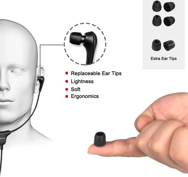 Alt view image 3 of 7 - Anti-Dropping Wired TV Earphone with Volume Control Extra Long Cord Headphone with Mic for TV PC RCA & 3.5mm Cable Included 14.9ft Extension Cable Earphone Extra Soft Ear Tips SM-901TV