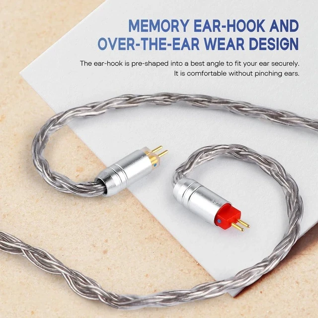 Alt view image 6 of 7 - Tripowin Zonie IEM Cable 16 Core Silver Plated Earphone Upgraded Cords 1.25m SPC in Ear Monitor Cable for ZS10 PRO 2 AS10 PRO ZSN PRO X Waner SIMGOT EM6L(Recessed 2pin 3.5mm)(Grey)