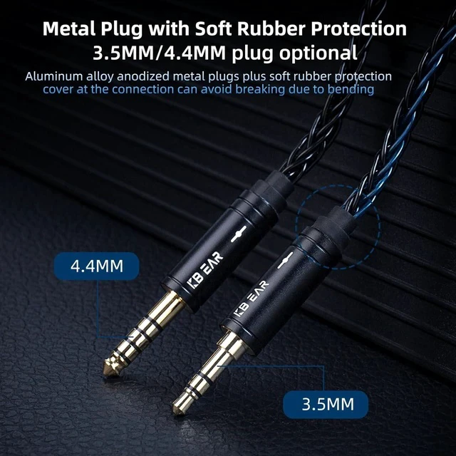Alt view image 4 of 7 - 2 Meter QDC in Ear Monitor Cable KZ ZS10 PRO IEM Extension Headphone Cable Cords for EDX PRO/Castor/CCA CRA KBEAR ST12 Plus 8 Core 4N OFC Silver-Plated Wire (Grey Recessed 2 Pins 3.5mm Plug)