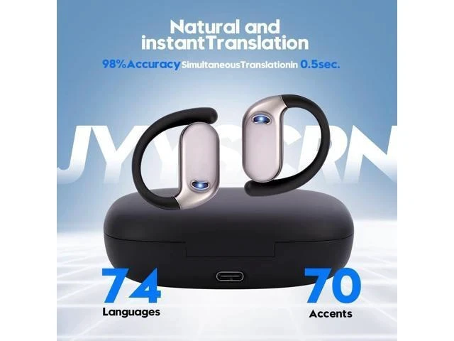 Alt view image 6 of 7 - Language Translation Earbuds, 3-in-1 Translator Earbuds & 144 Languages & Accents, Translator Device Translation Earbuds Real Time fit iOS & Android for Travel Business &Learning,M74-Milk White